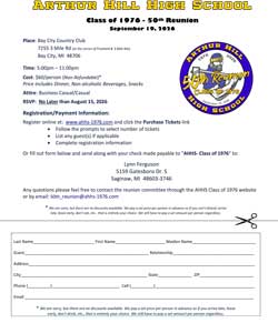AHHS 50th Reunion Registration Form - PDF Format